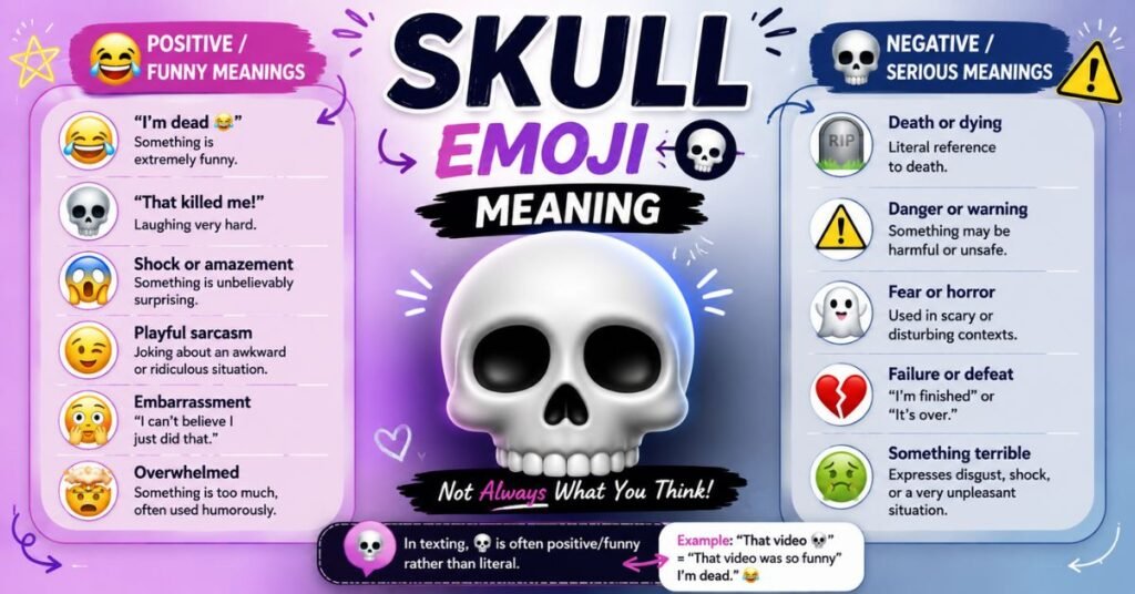 Positive and Negative Skull Emoji Meaning 💀