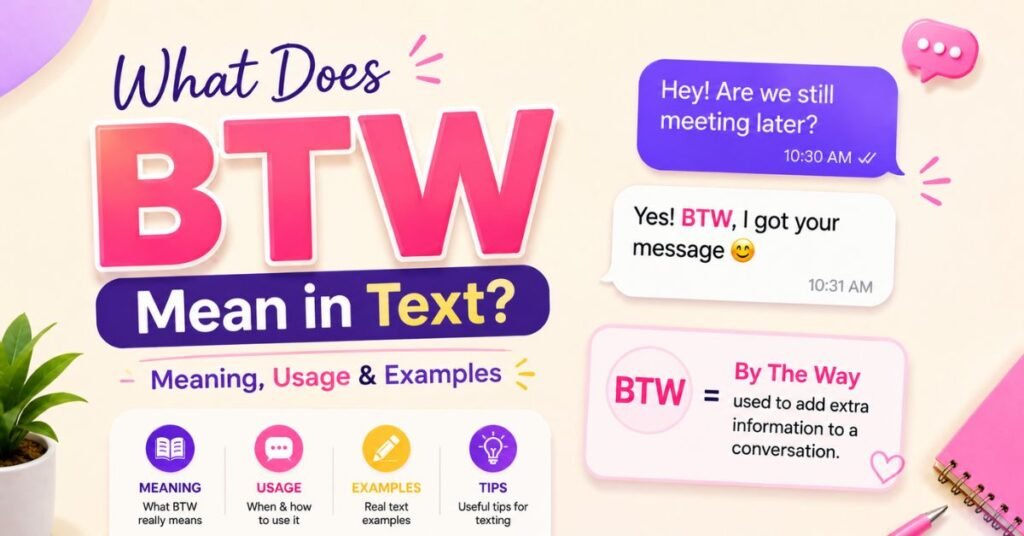 What Does BTW Mean In Text? What Does BTW Mean In Text?