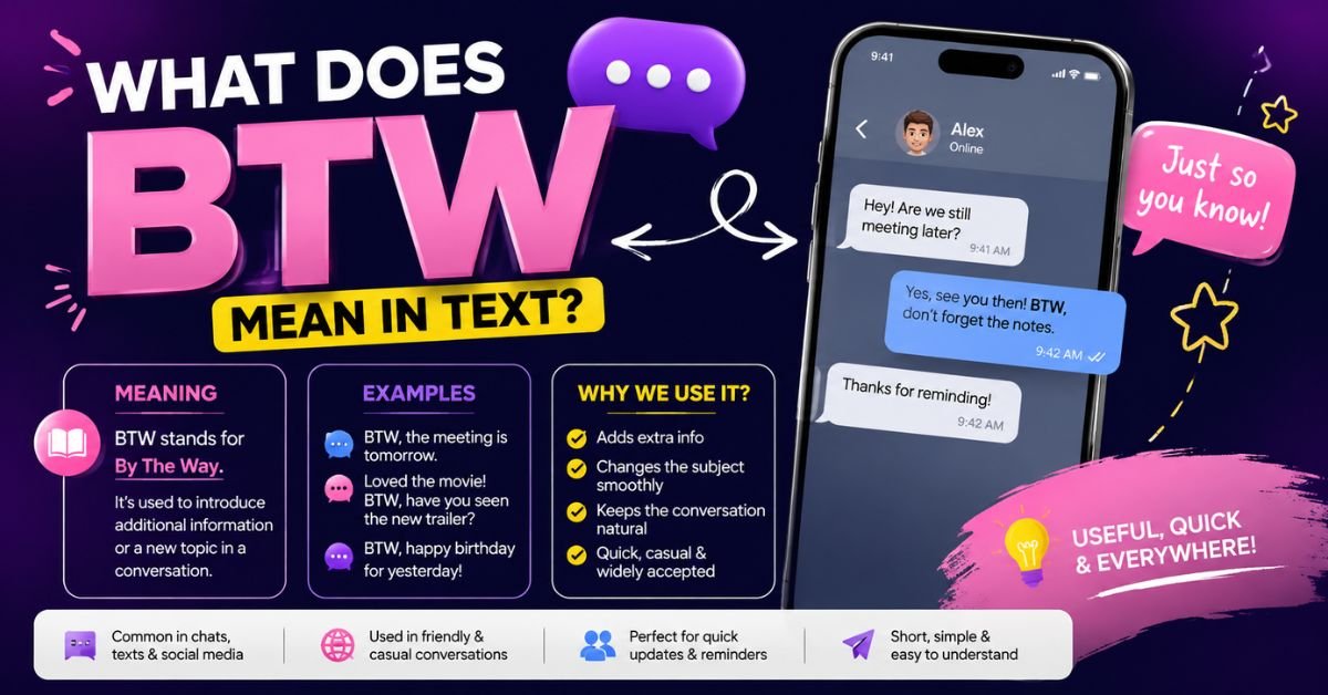 What Does BTW Mean In Text?