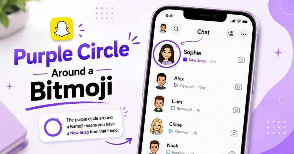 Purple Circle Around a Bitmoji